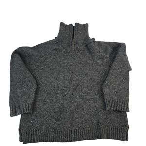 Field Gear Mens Lambswool  1/4 Zip Sweater Gray Pullover Size L fits M‎